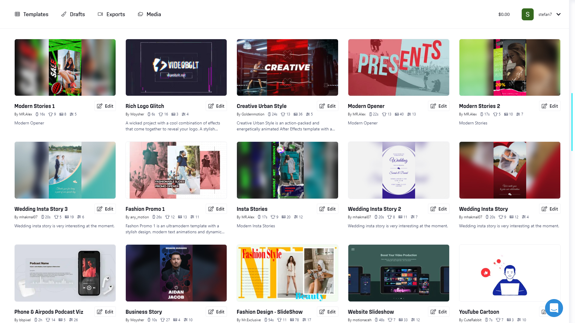 screenshot of Videobolt