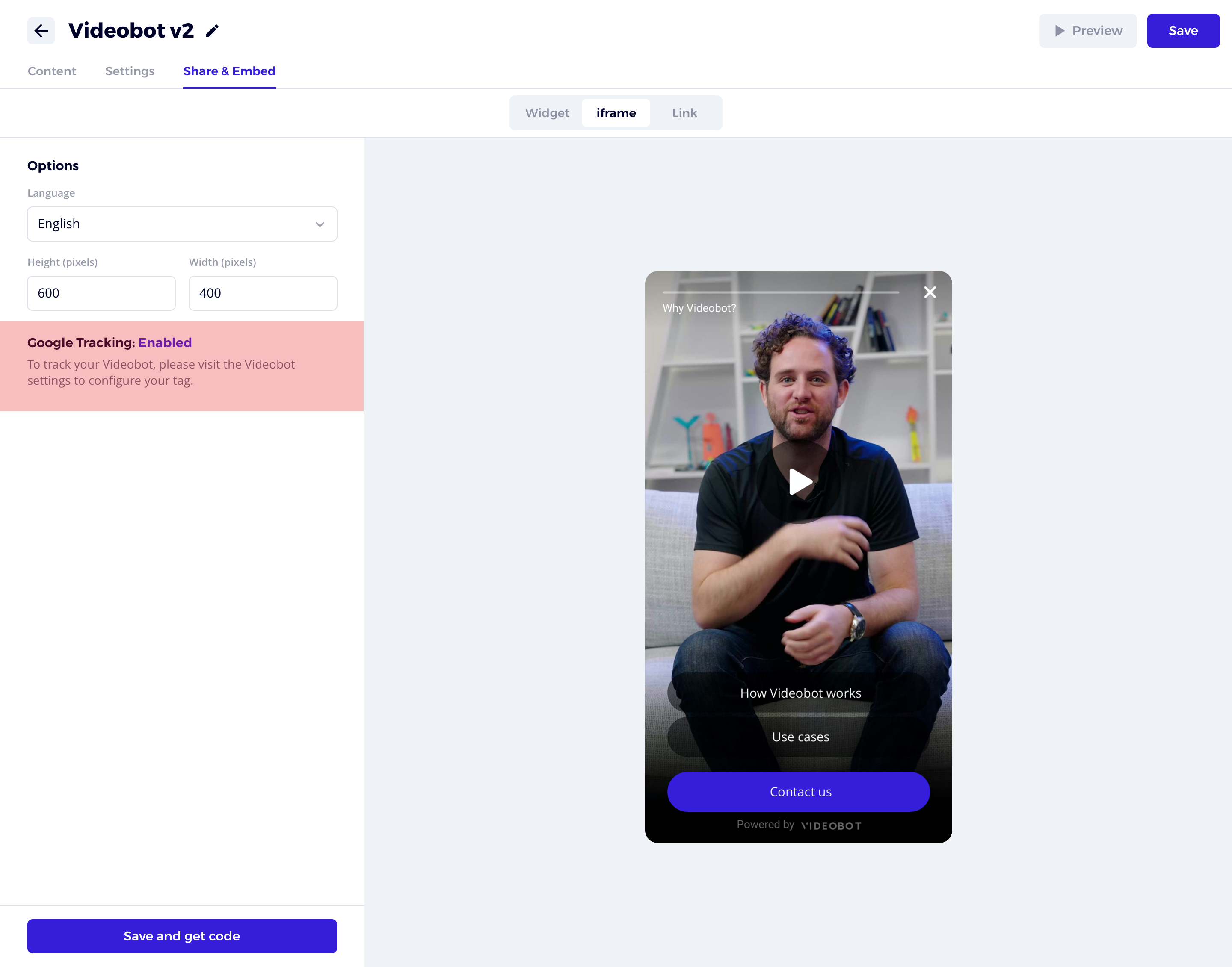 screenshot of Videobot