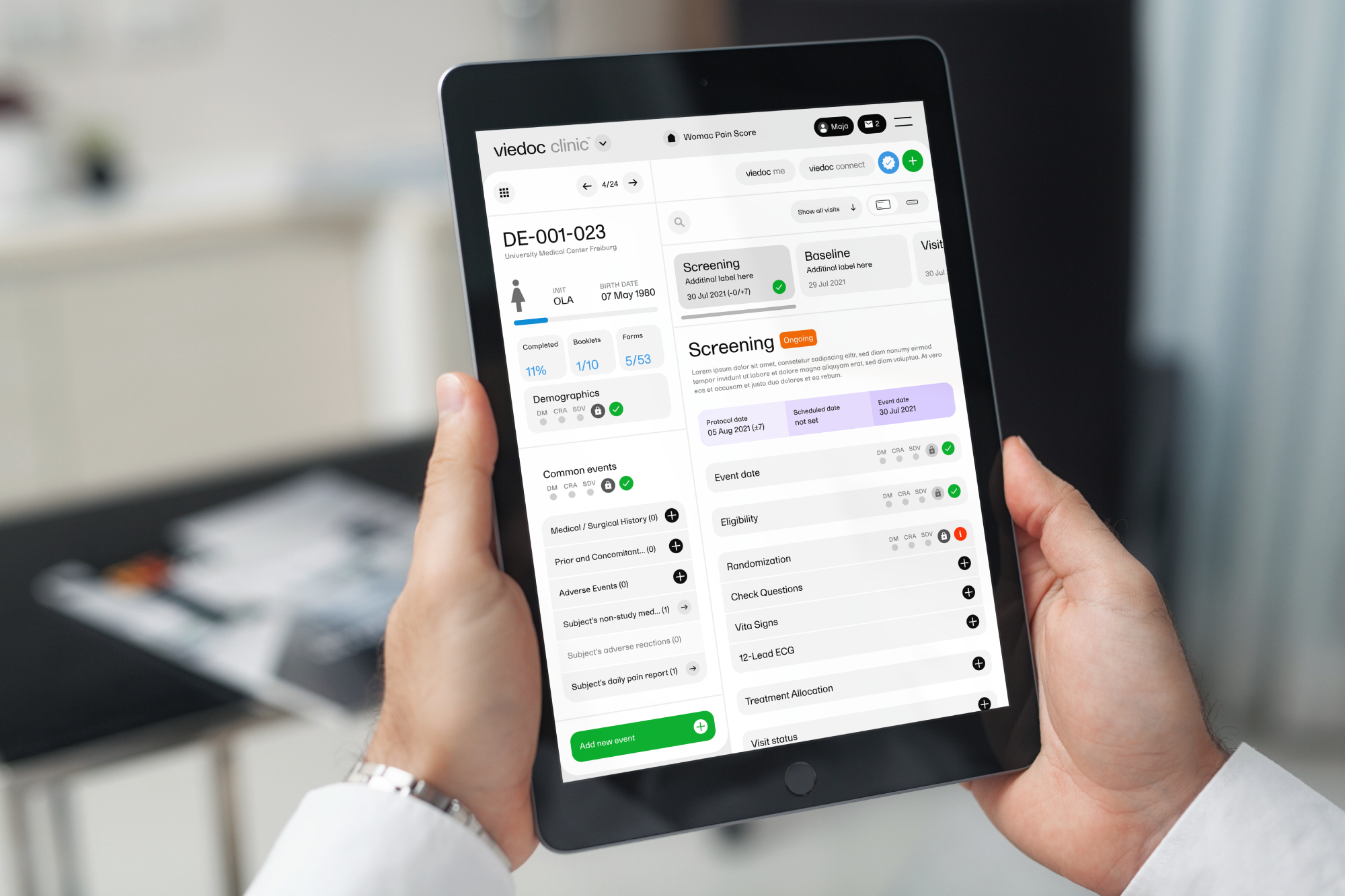 screenshot of Viedoc