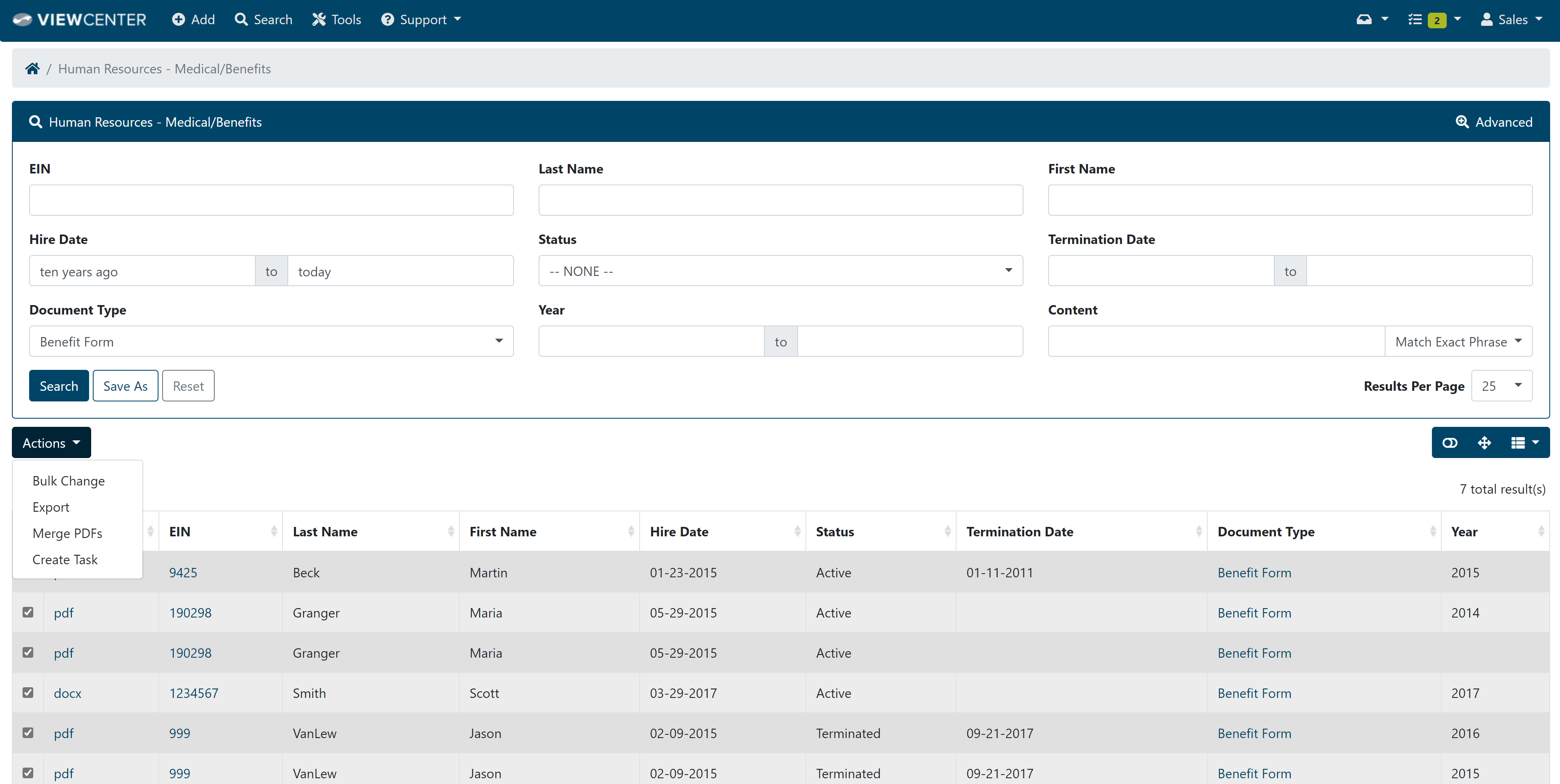 screenshot of ViewCenter