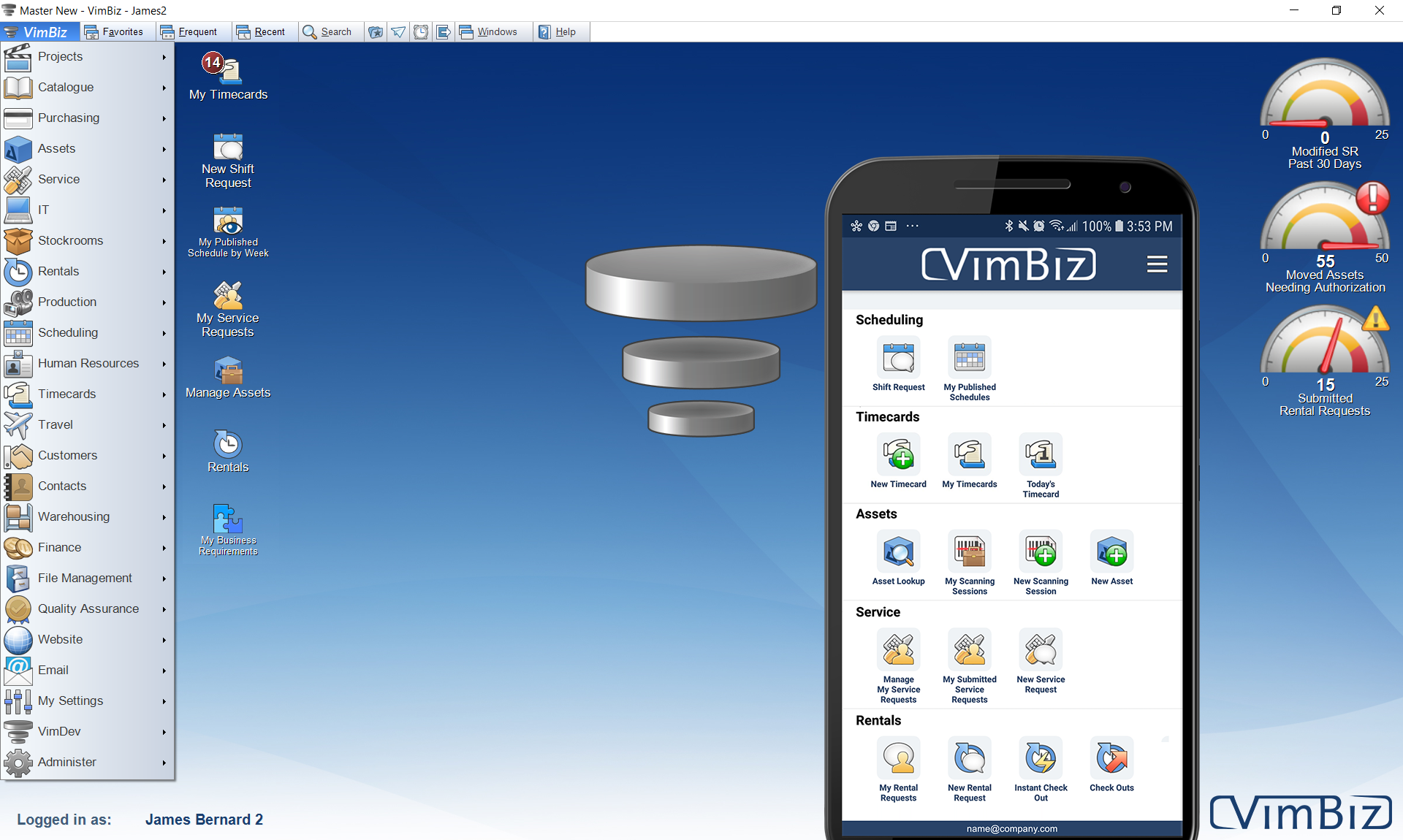 screenshot of VimBiz