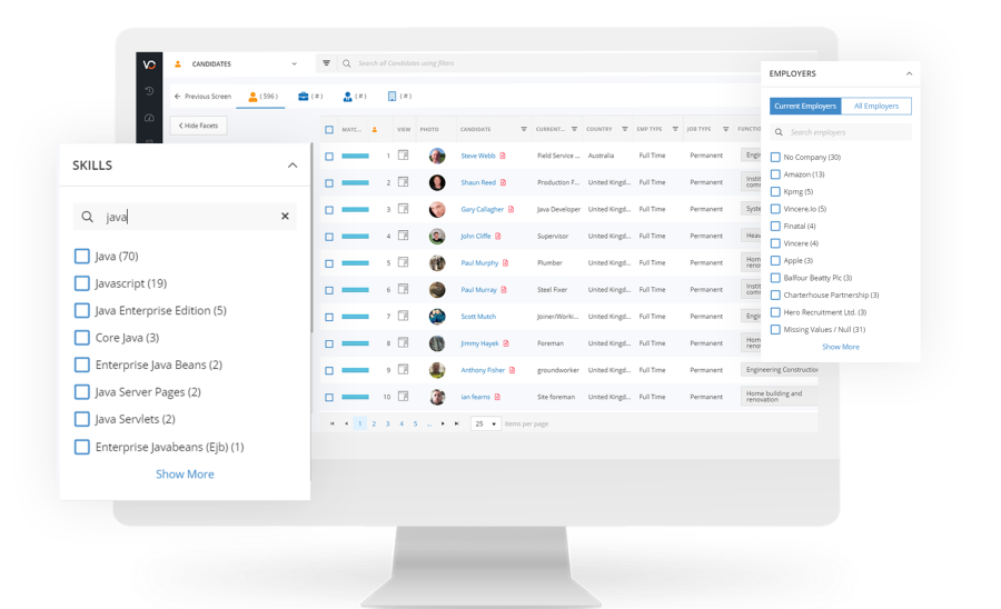 screenshot of Vincere