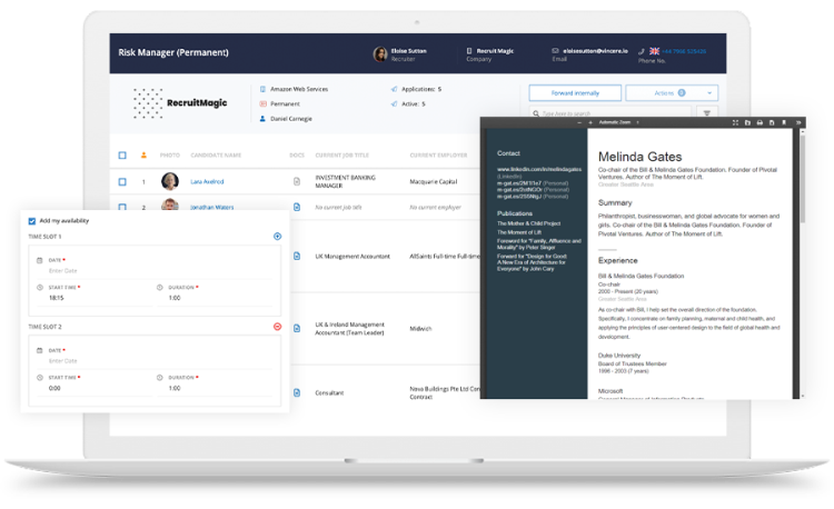 screenshot of Vincere