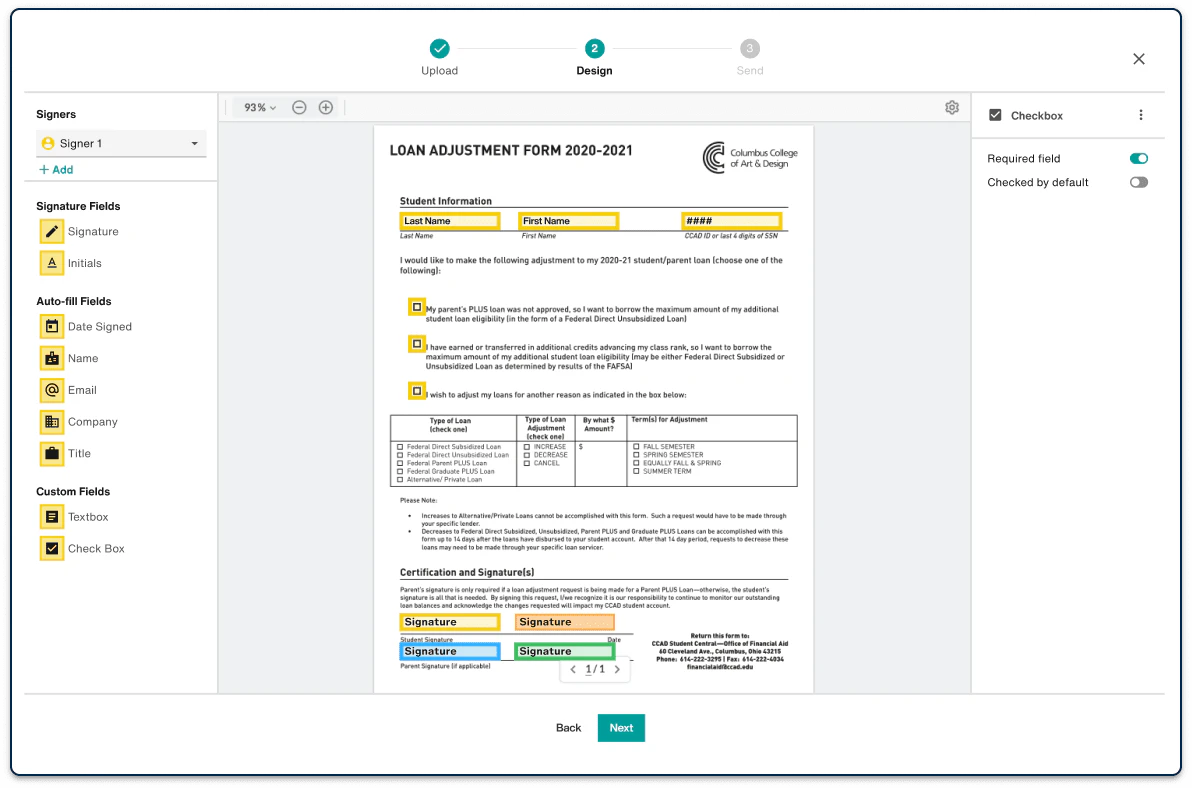 screenshot of Vinesign