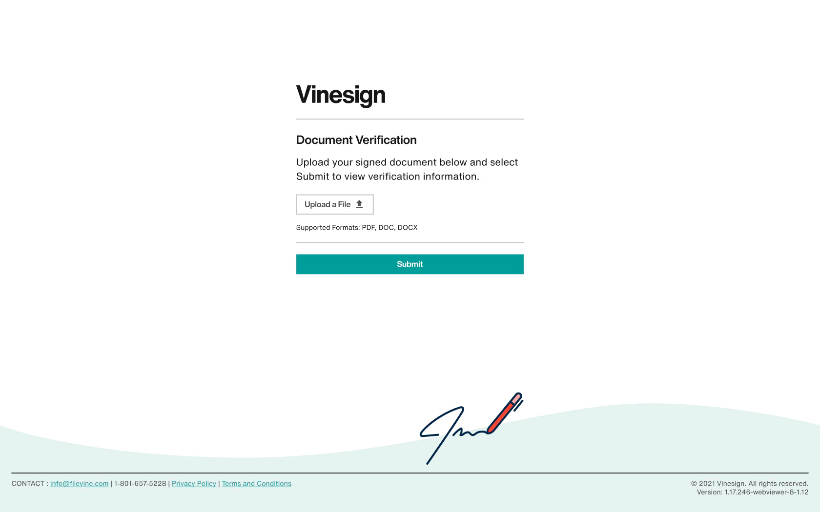 screenshot of Vinesign