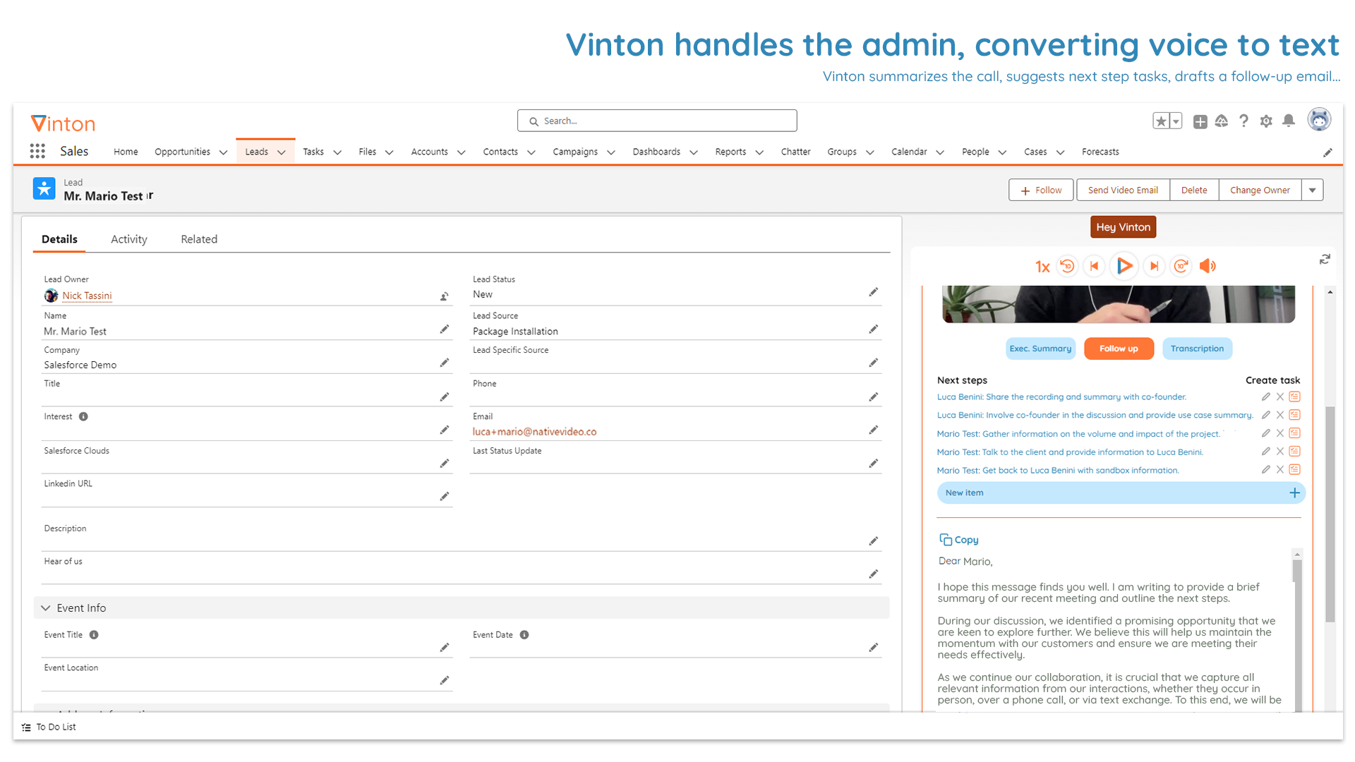 screenshot of Vinton