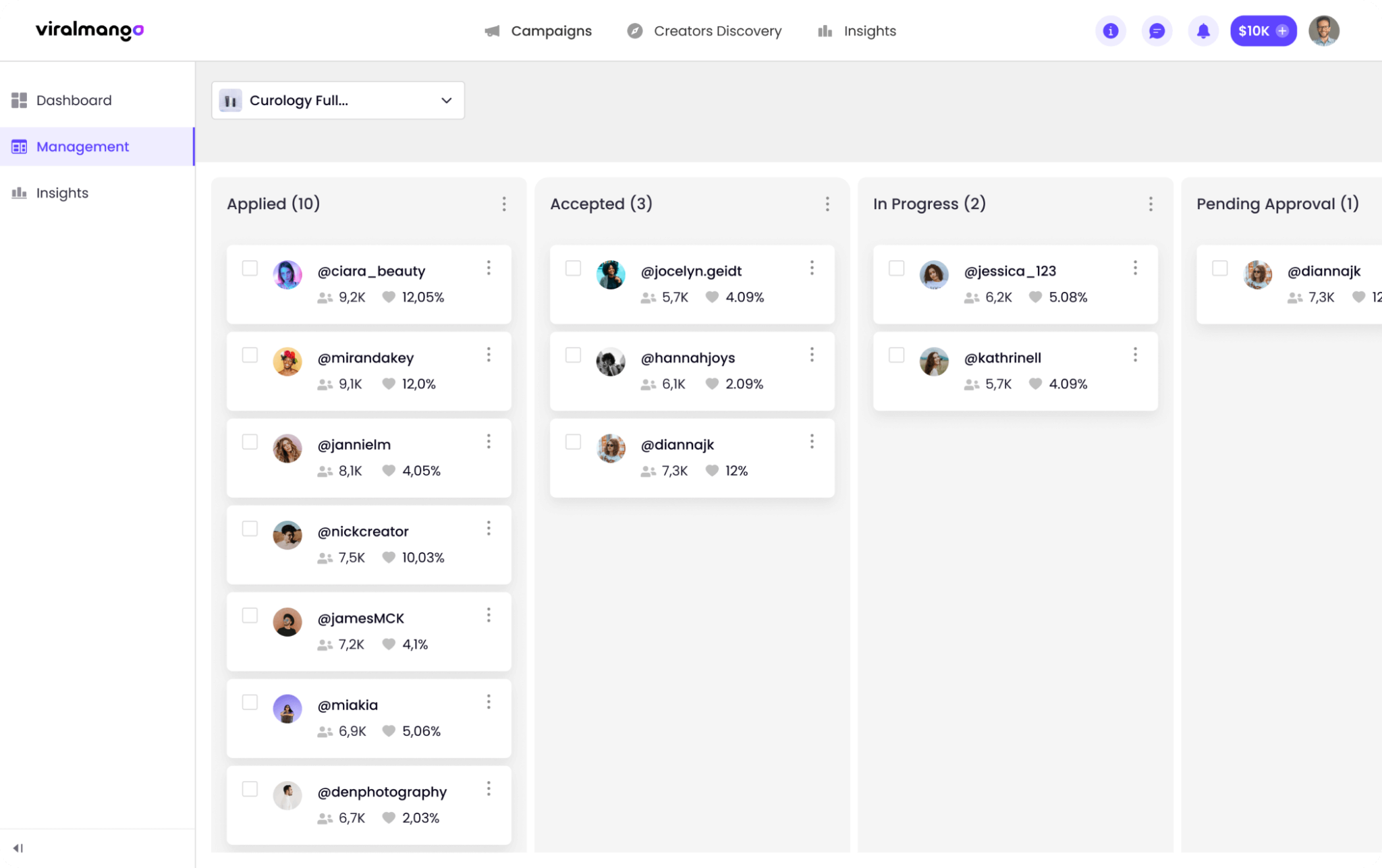 screenshot of ViralMango