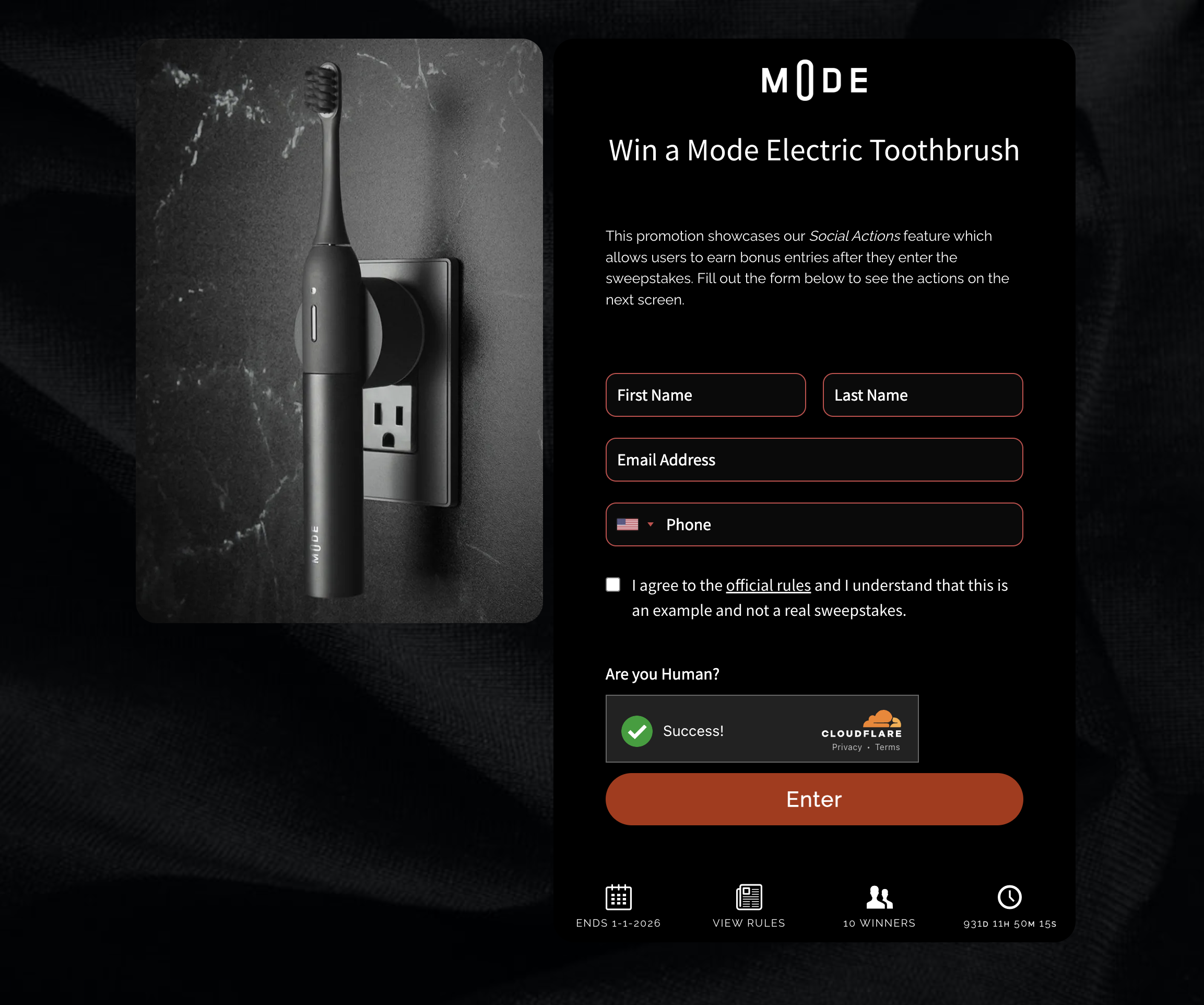 screenshot of ViralSweep