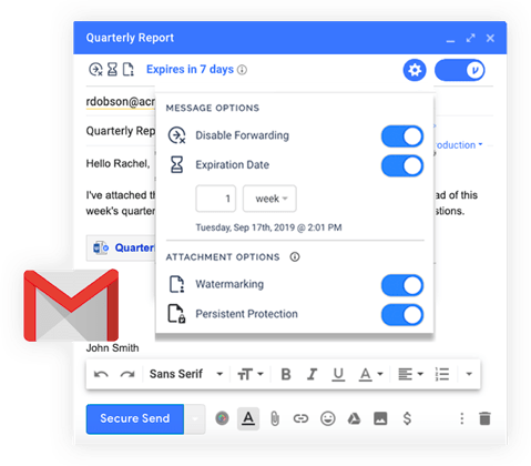 screenshot of Virtru