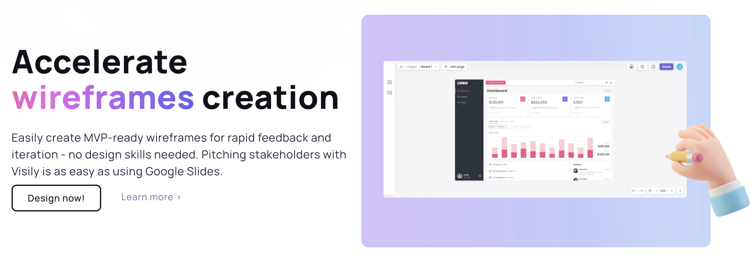 screenshot of Visily