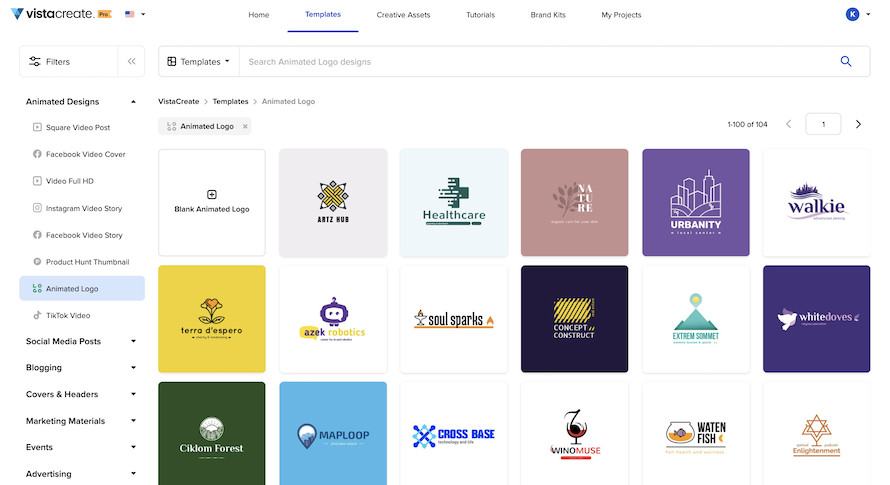 screenshot of VistaCreate