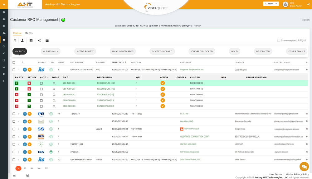screenshot of VistaQuote