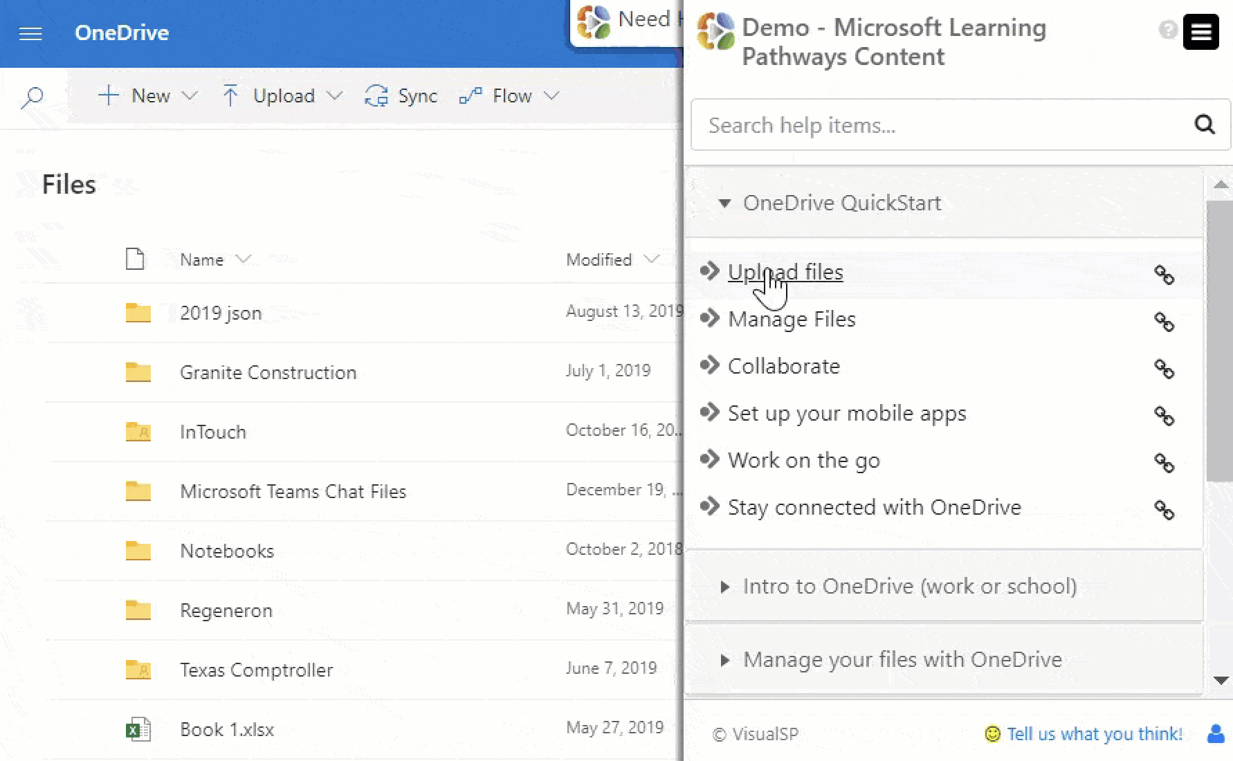 screenshot of VisualSP