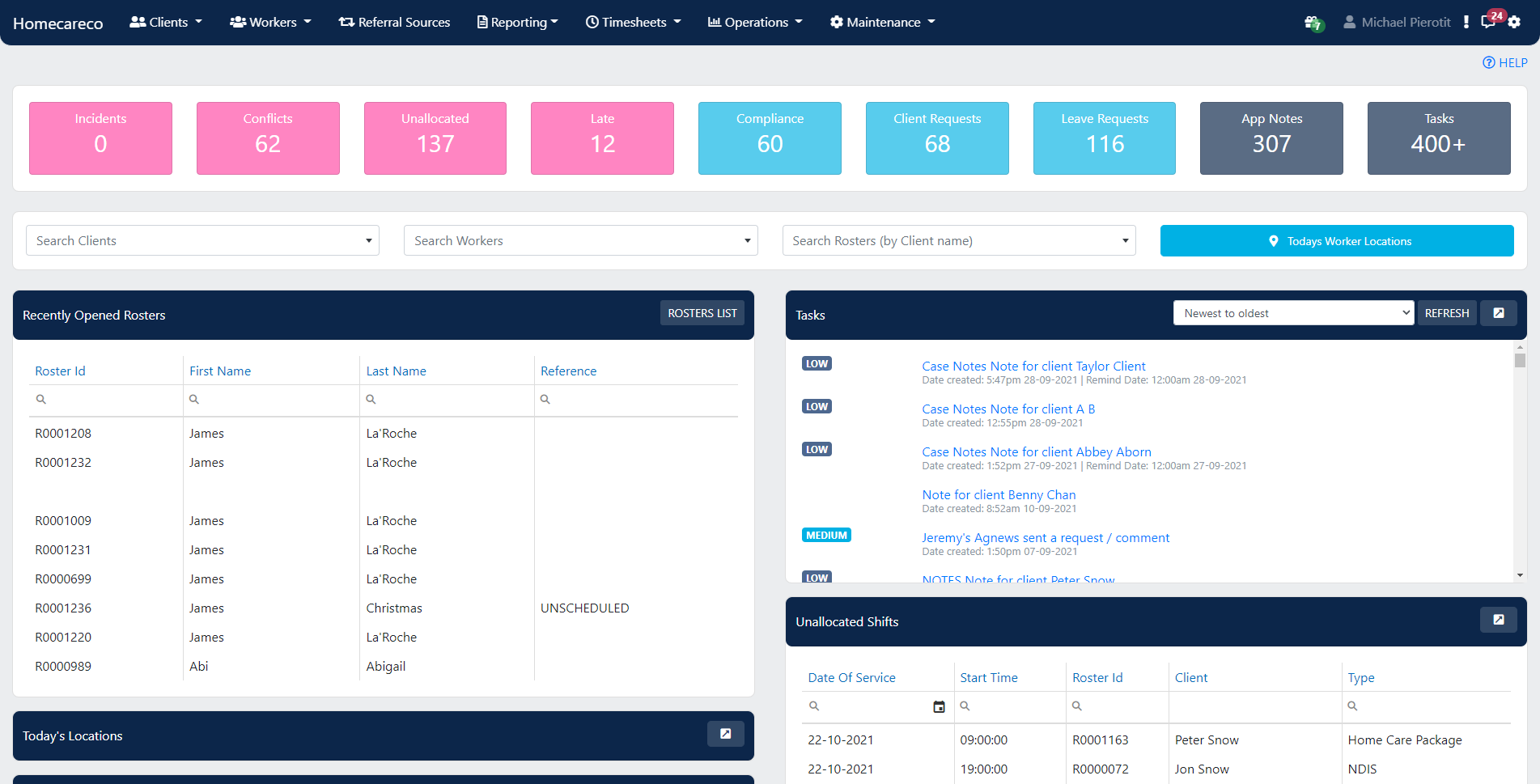screenshot of Visualcare