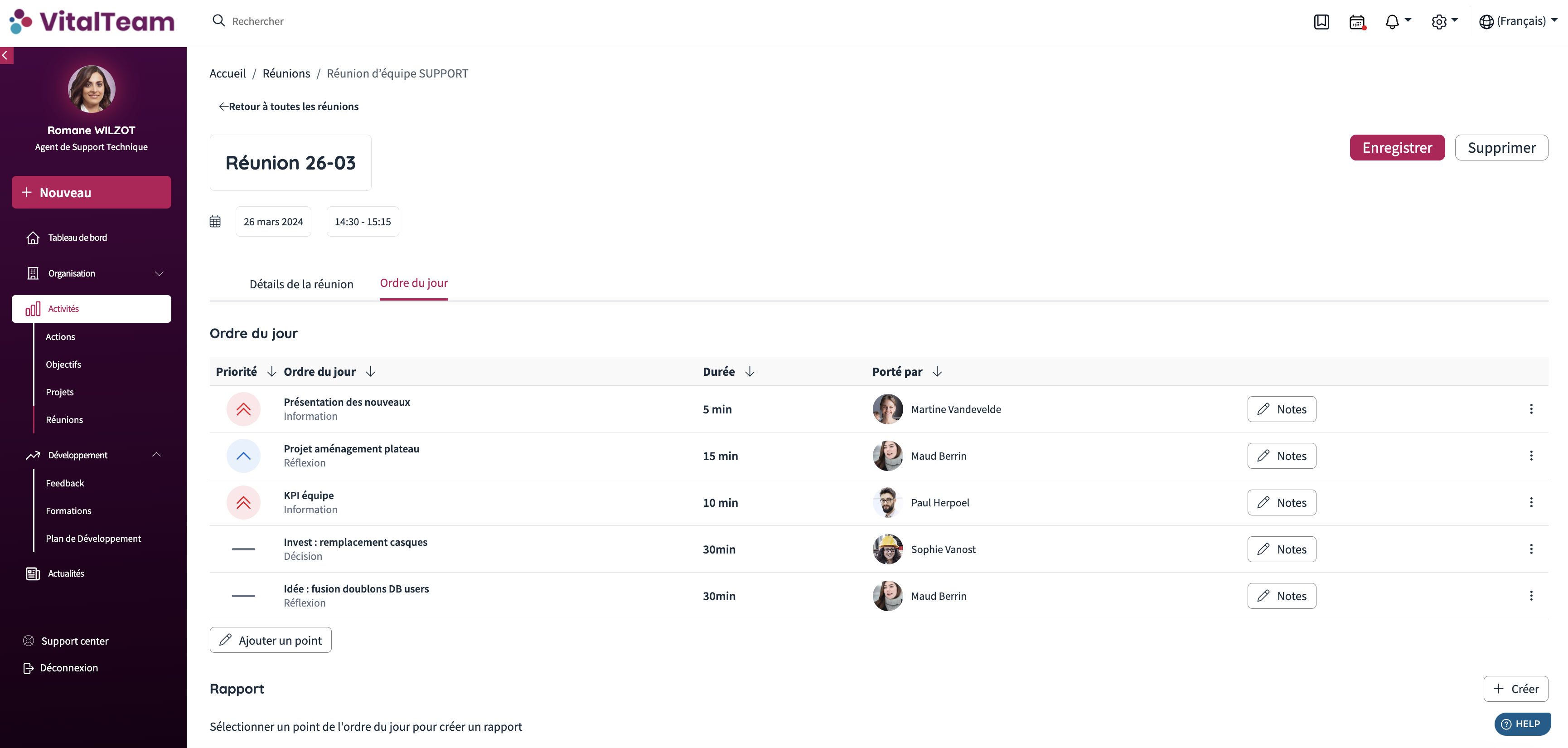 screenshot of VitalTeam