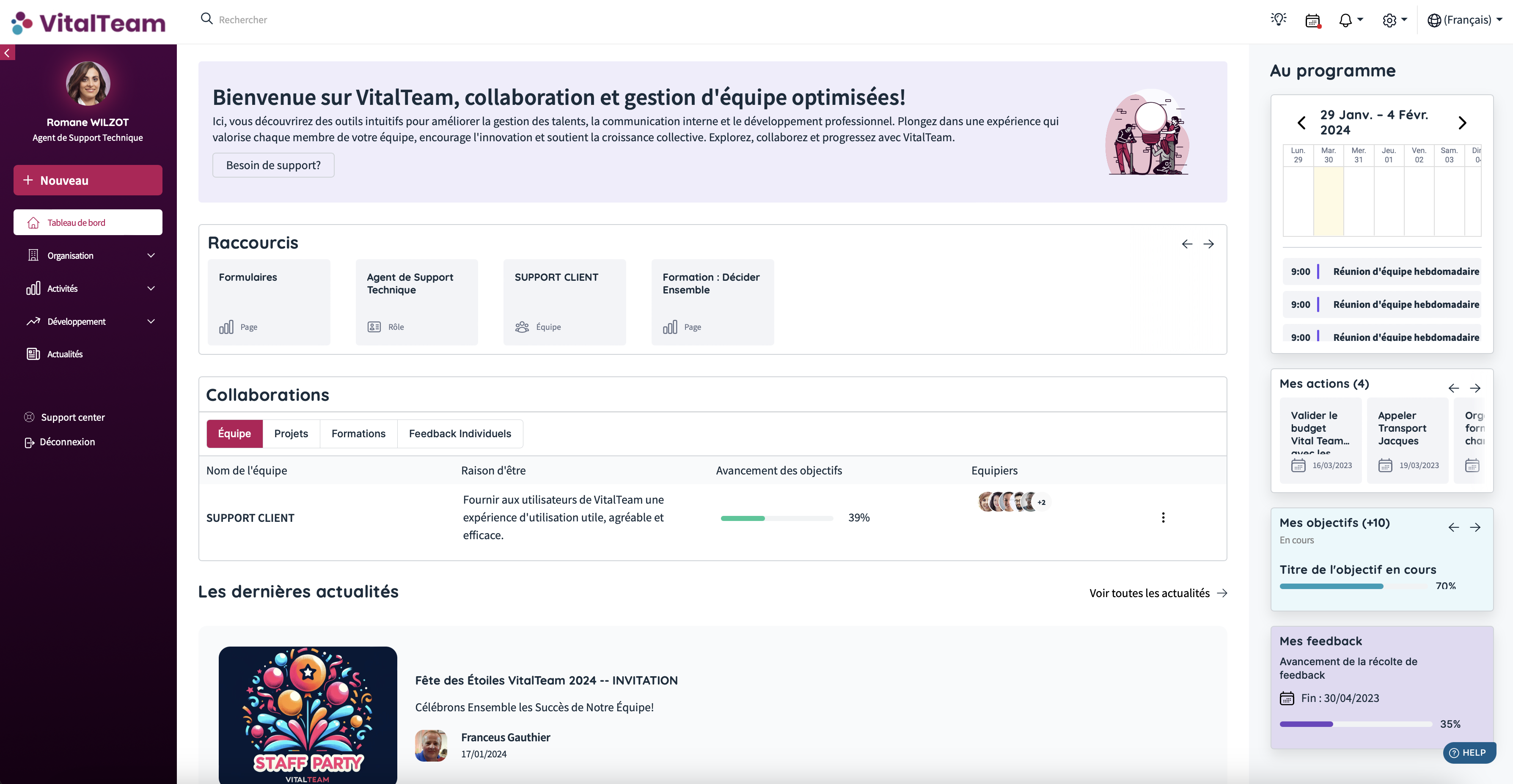 screenshot of VitalTeam