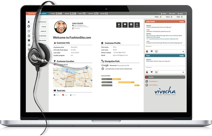 screenshot of Vivocha