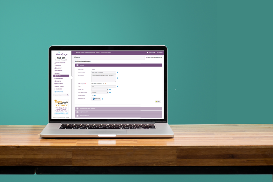 screenshot of VoiceSage