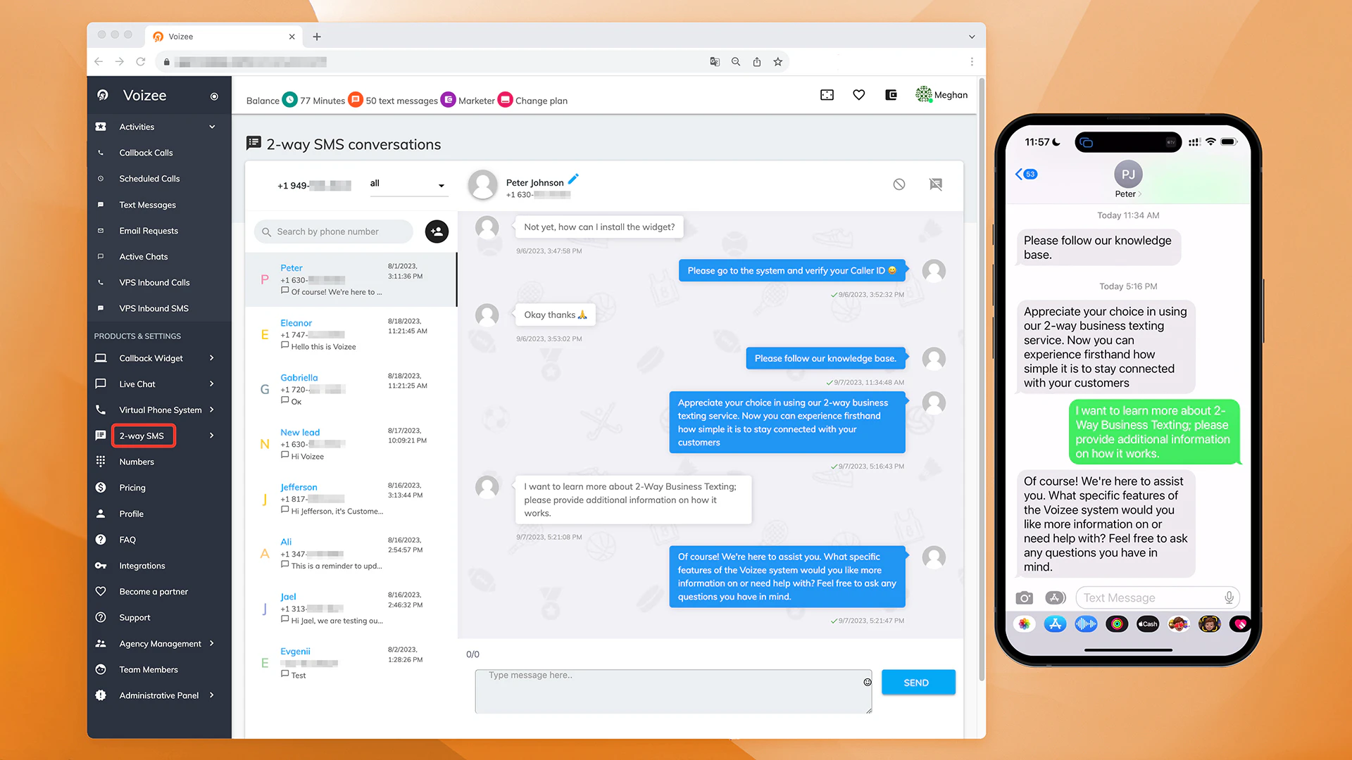 screenshot of Voizee