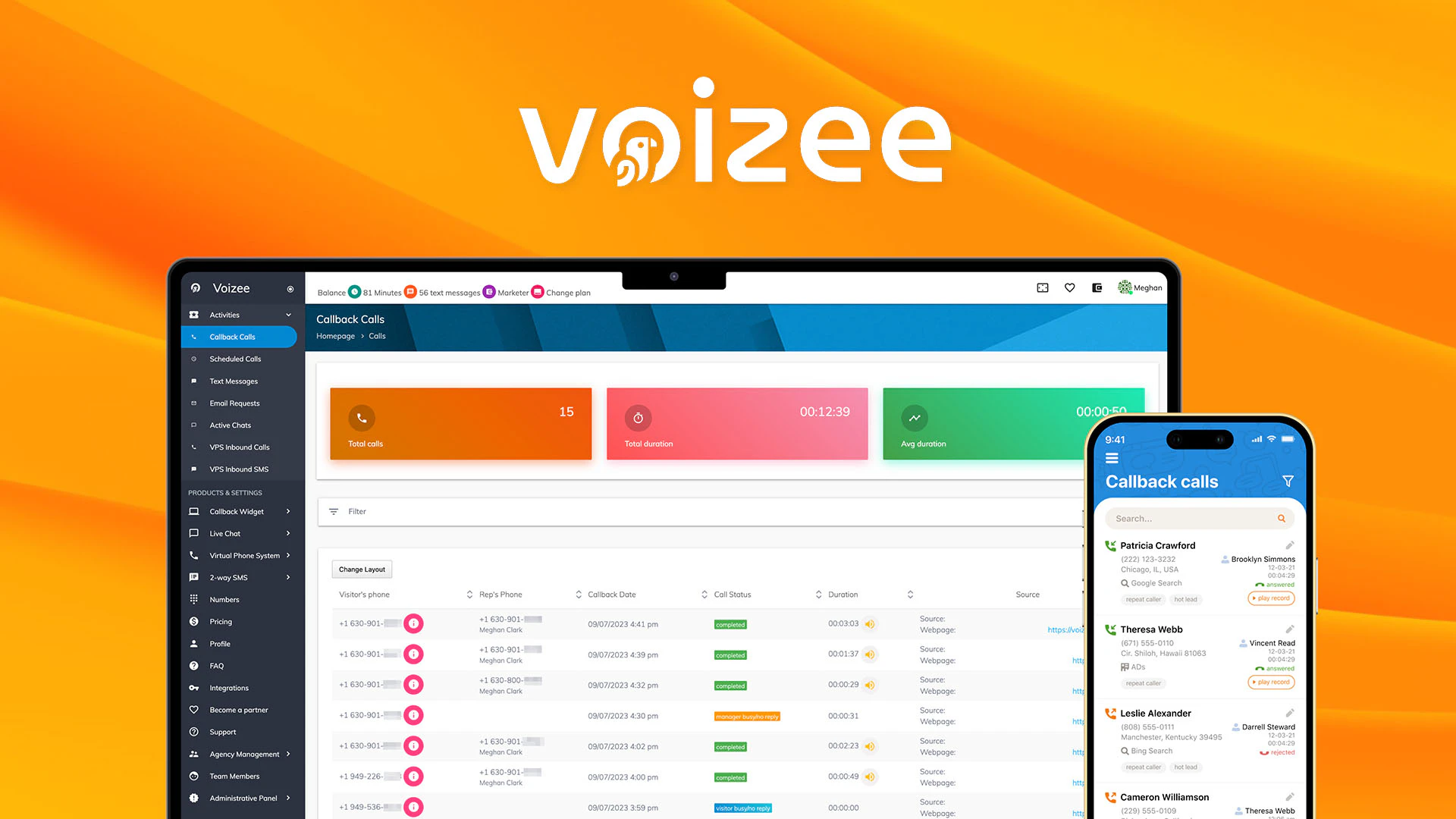 screenshot of Voizee