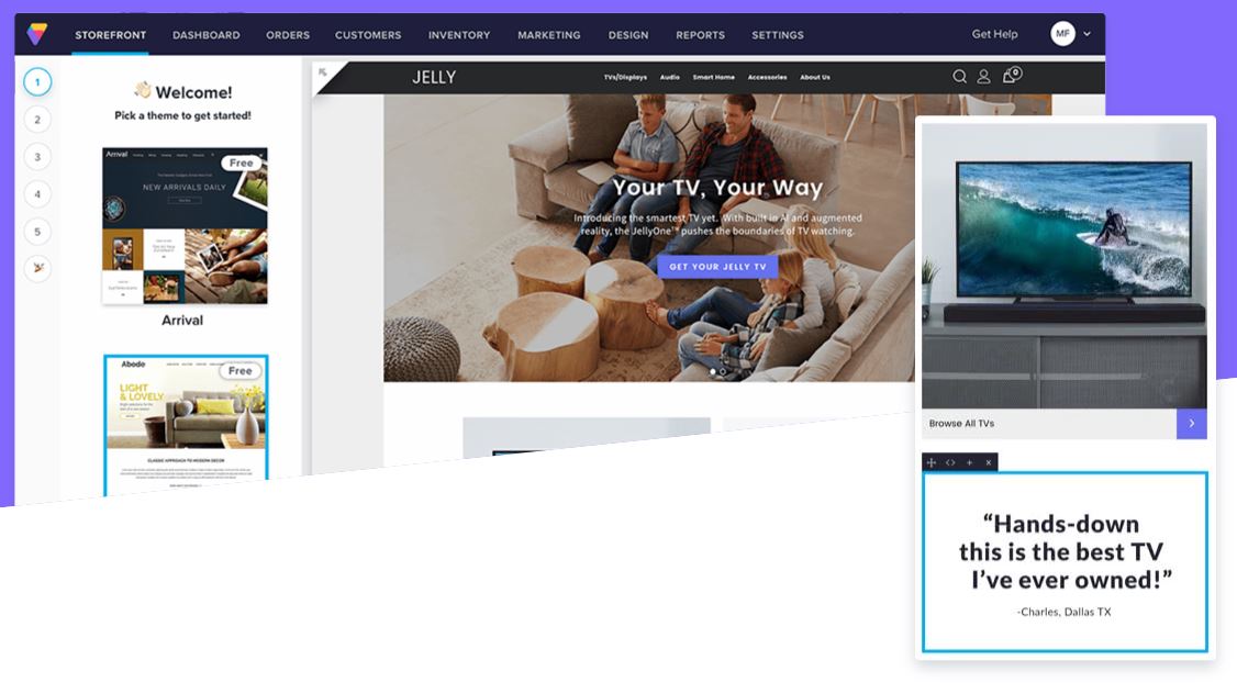 screenshot of Volusion