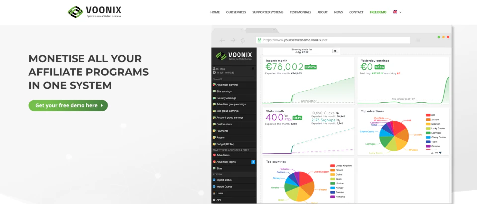 screenshot of Voonix