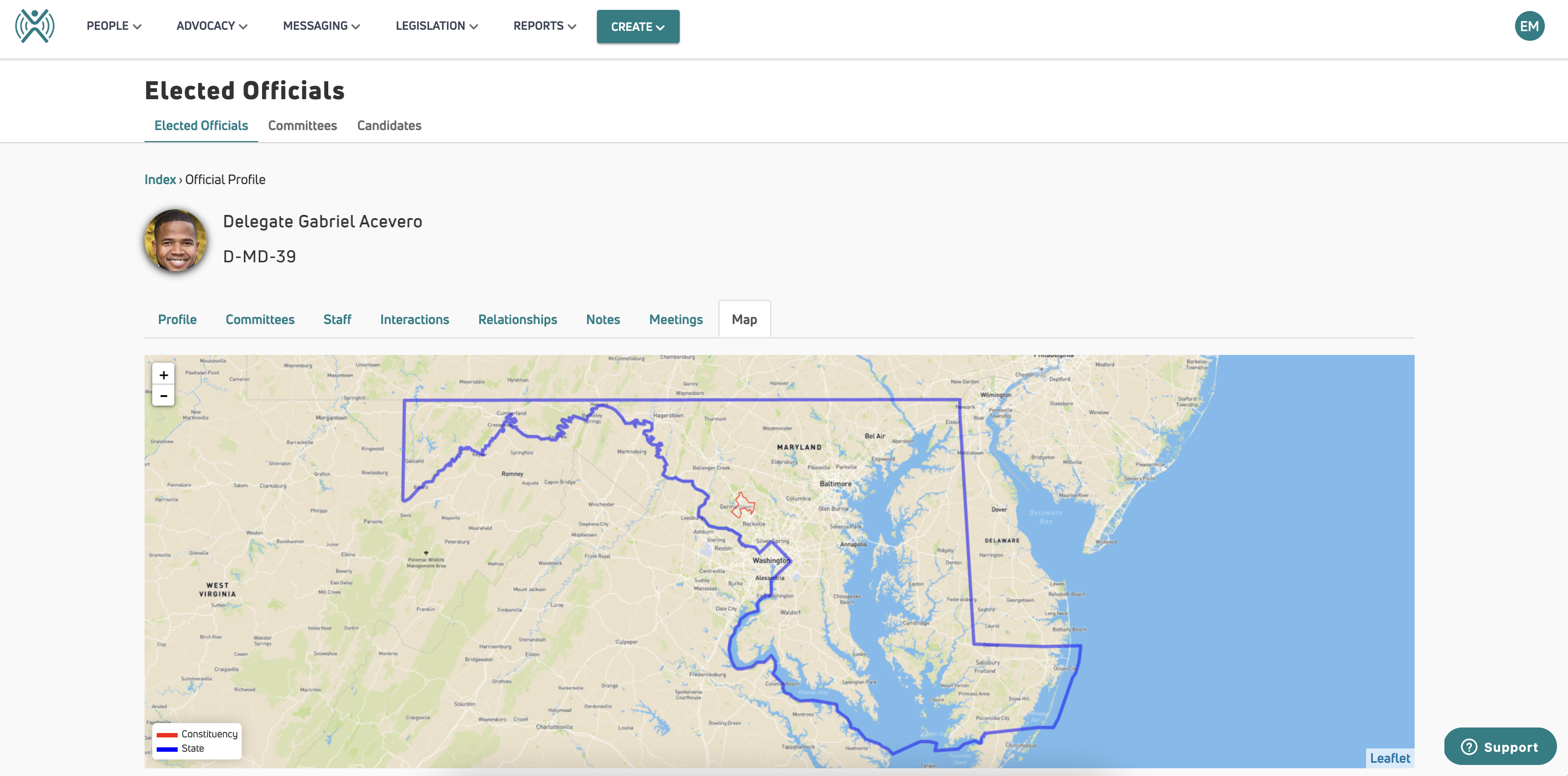 screenshot of VoterVoice