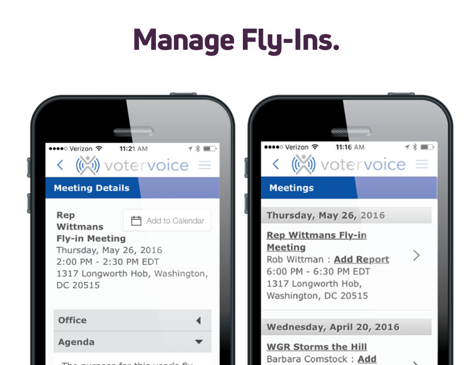 screenshot of VoterVoice
