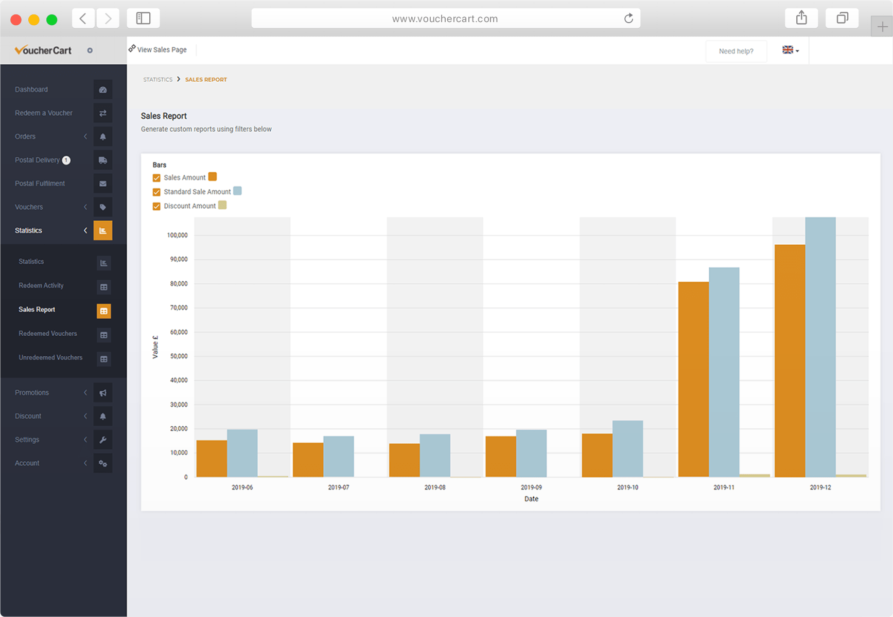 screenshot of VoucherCart