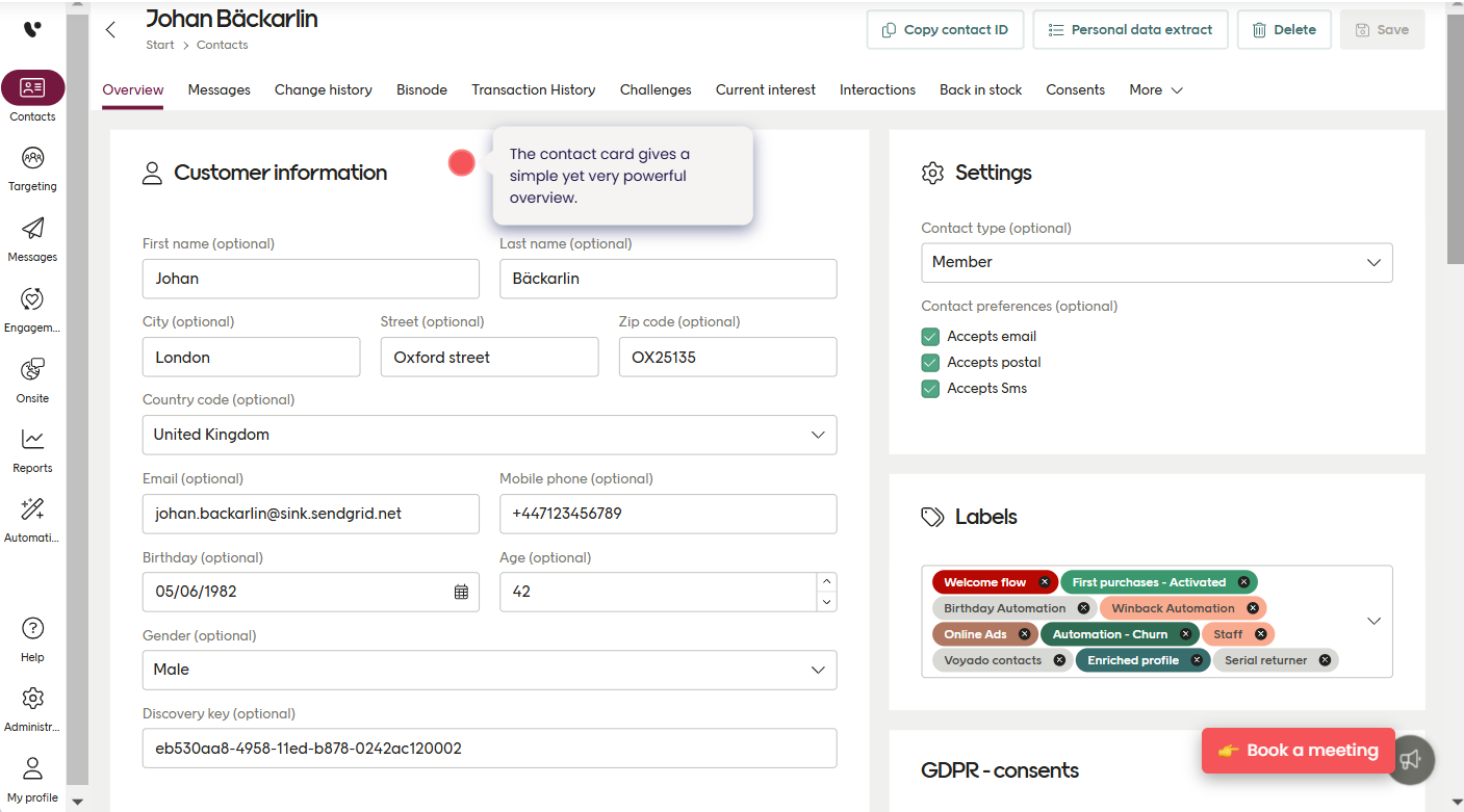 screenshot of Voyado