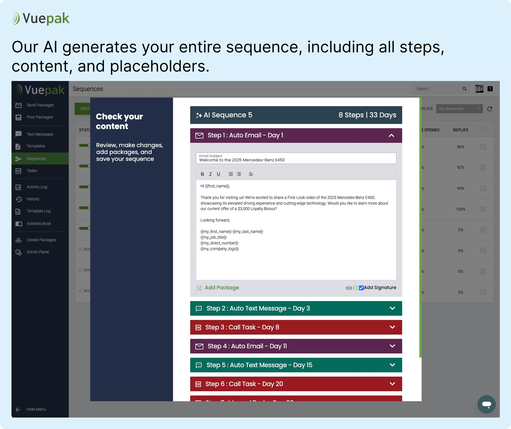 screenshot of Vuepak
