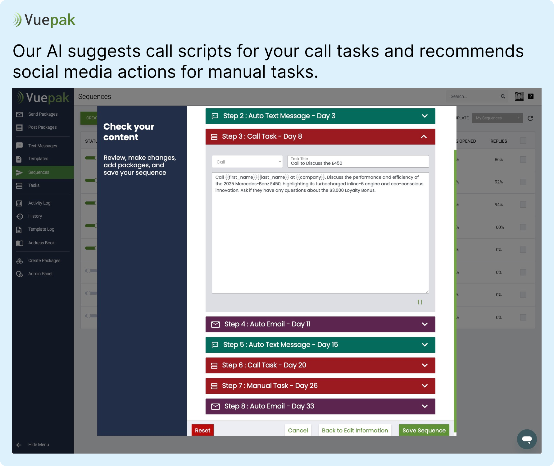 screenshot of Vuepak