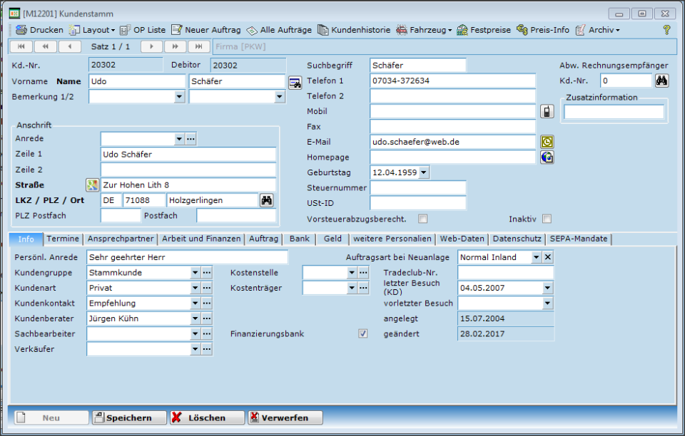 screenshot of WERBAS