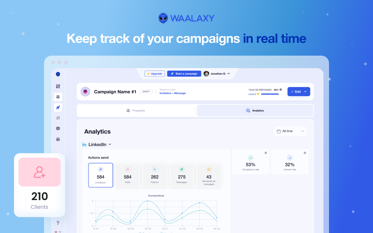 screenshot of Waalaxy