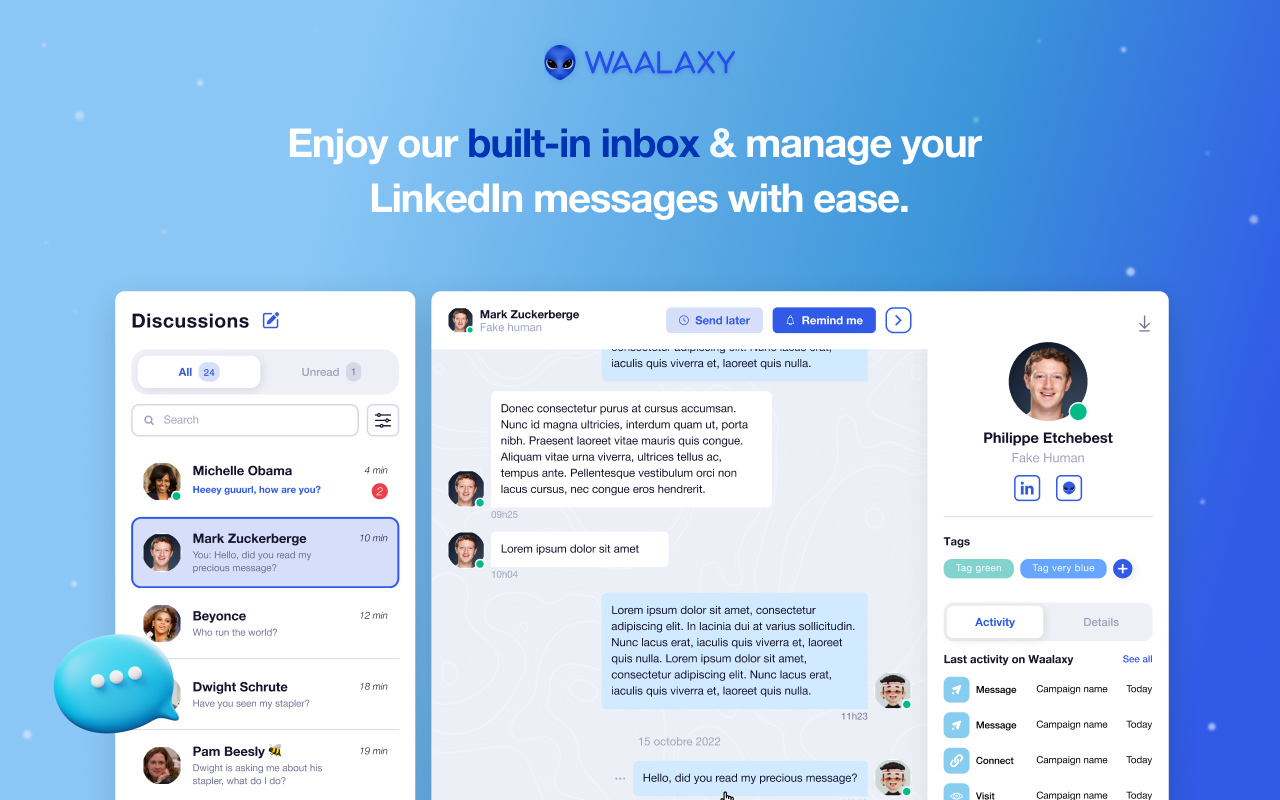 screenshot of Waalaxy
