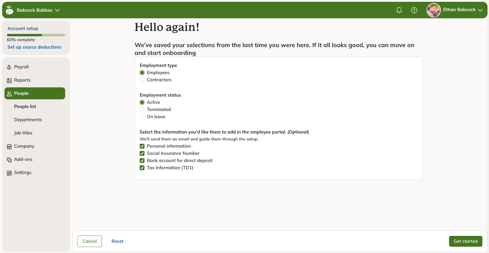 screenshot of Wagepoint