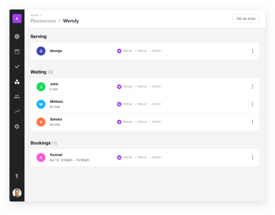 screenshot of Waitwhile