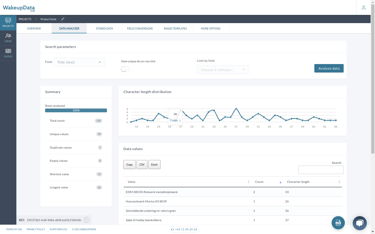 screenshot of WakeupData