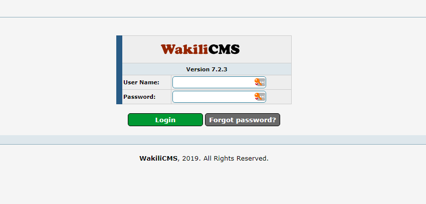 screenshot of WakiliCMS