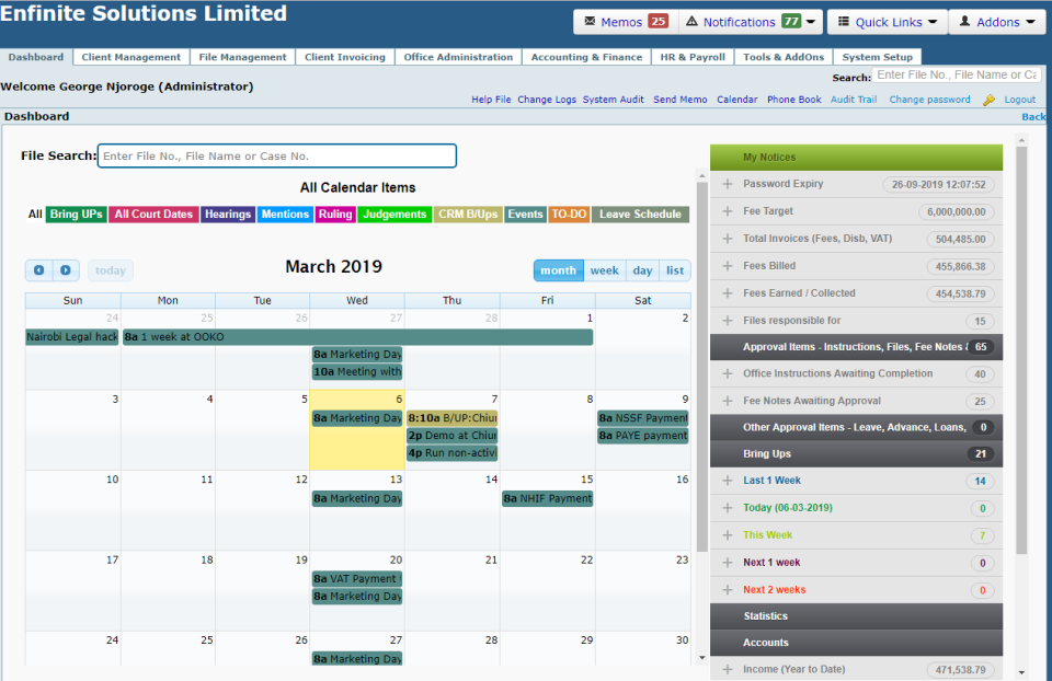 screenshot of WakiliCMS