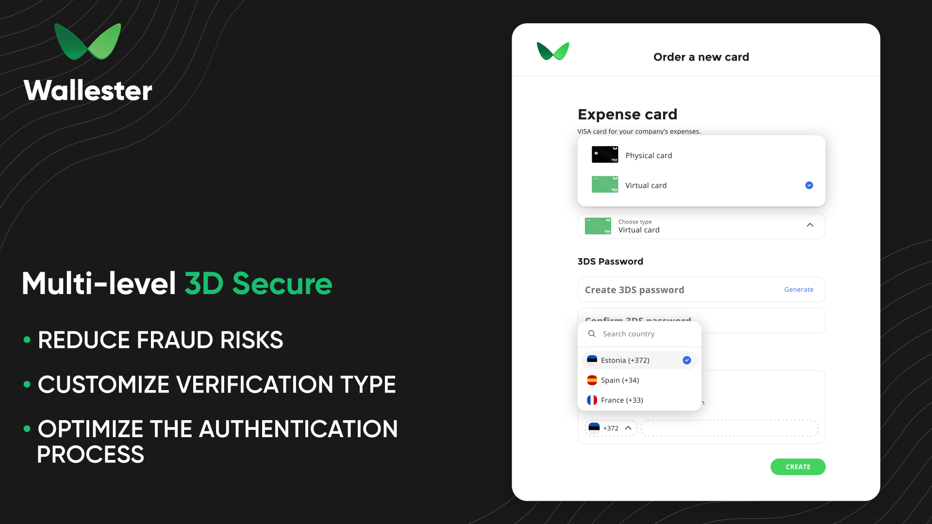 screenshot of Wallester