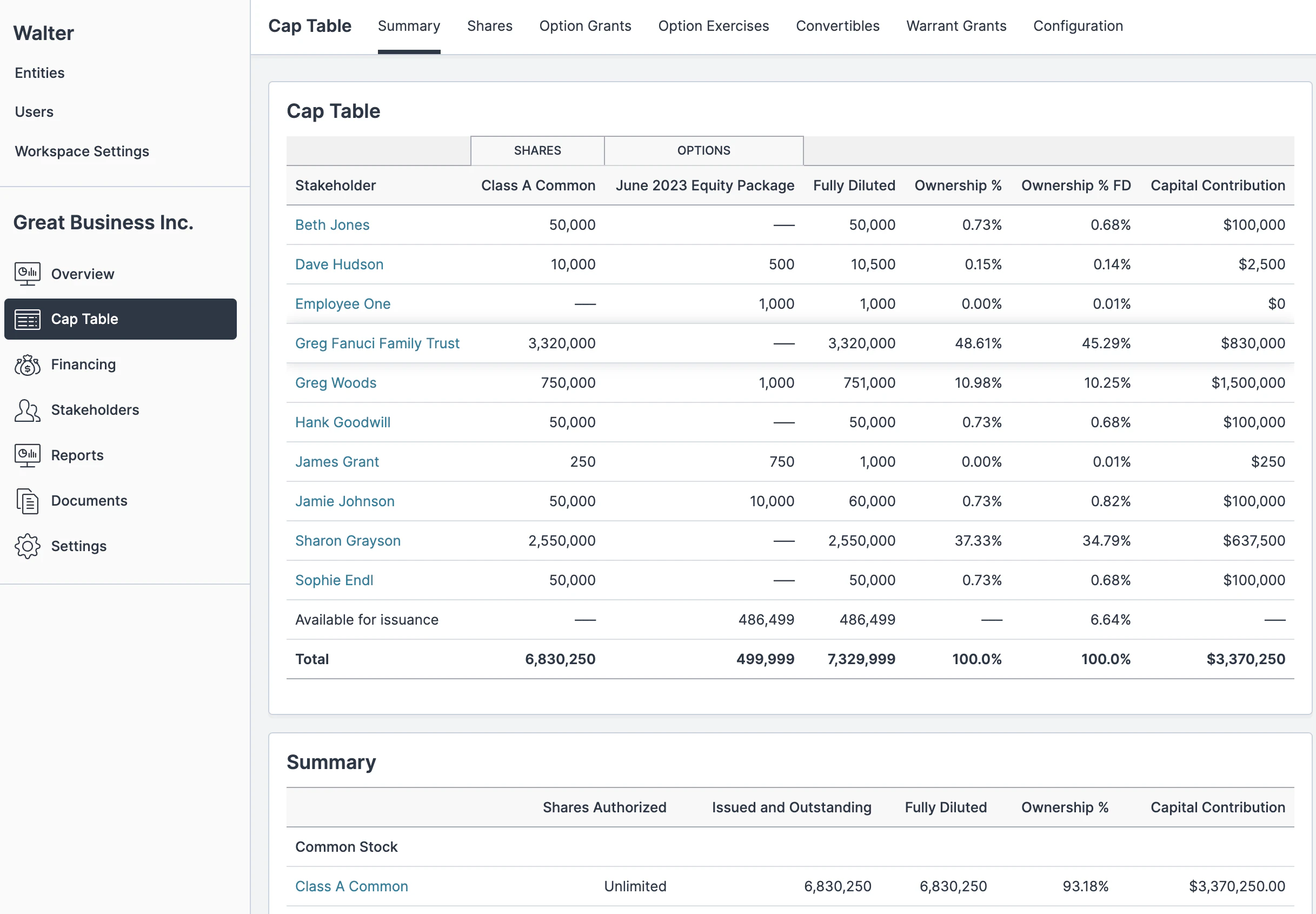 screenshot of Walter