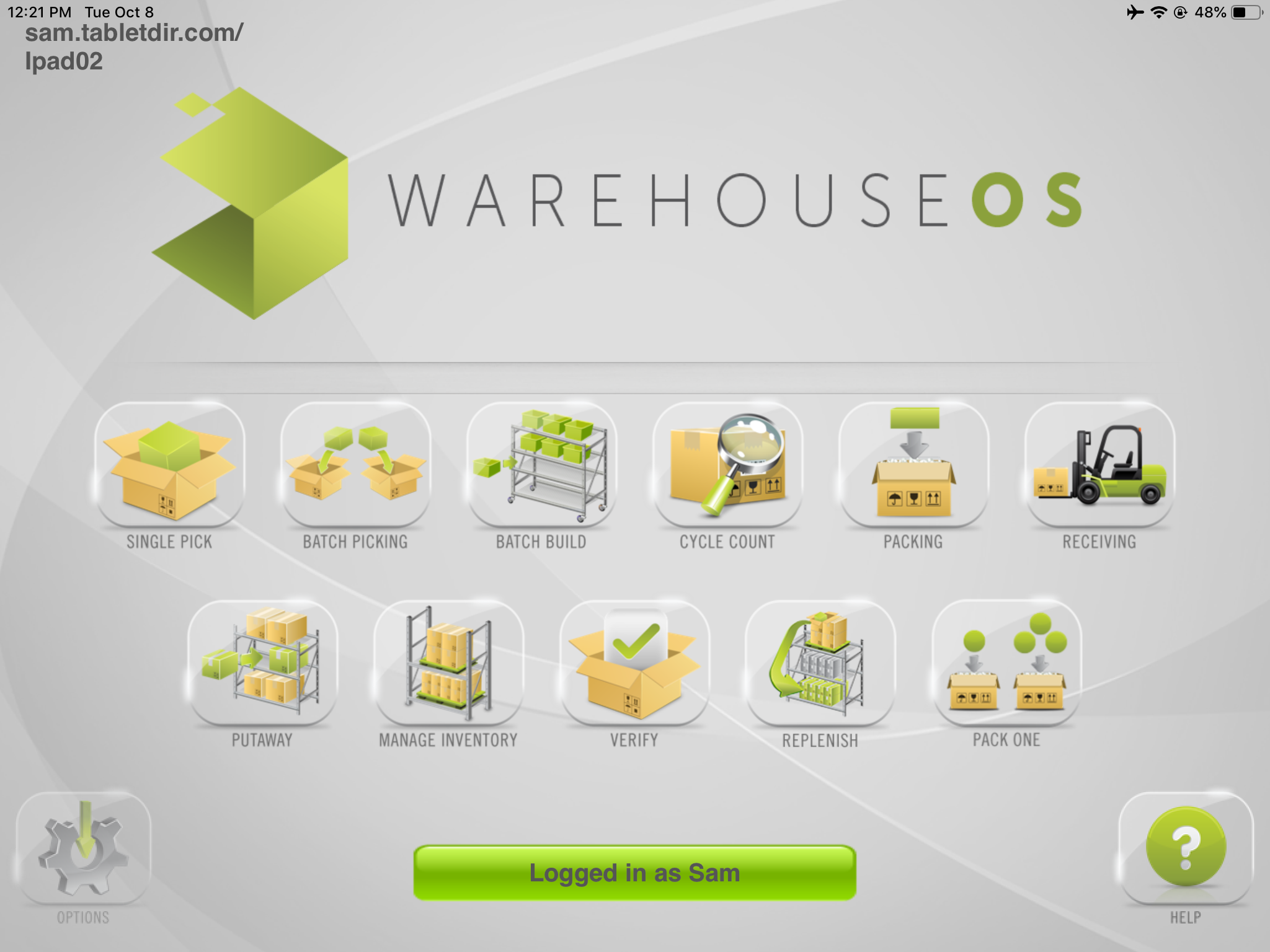screenshot of WarehouseOS