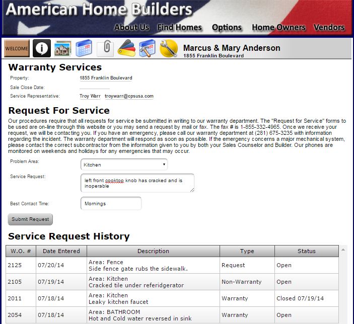 screenshot of WarrantyWatcher