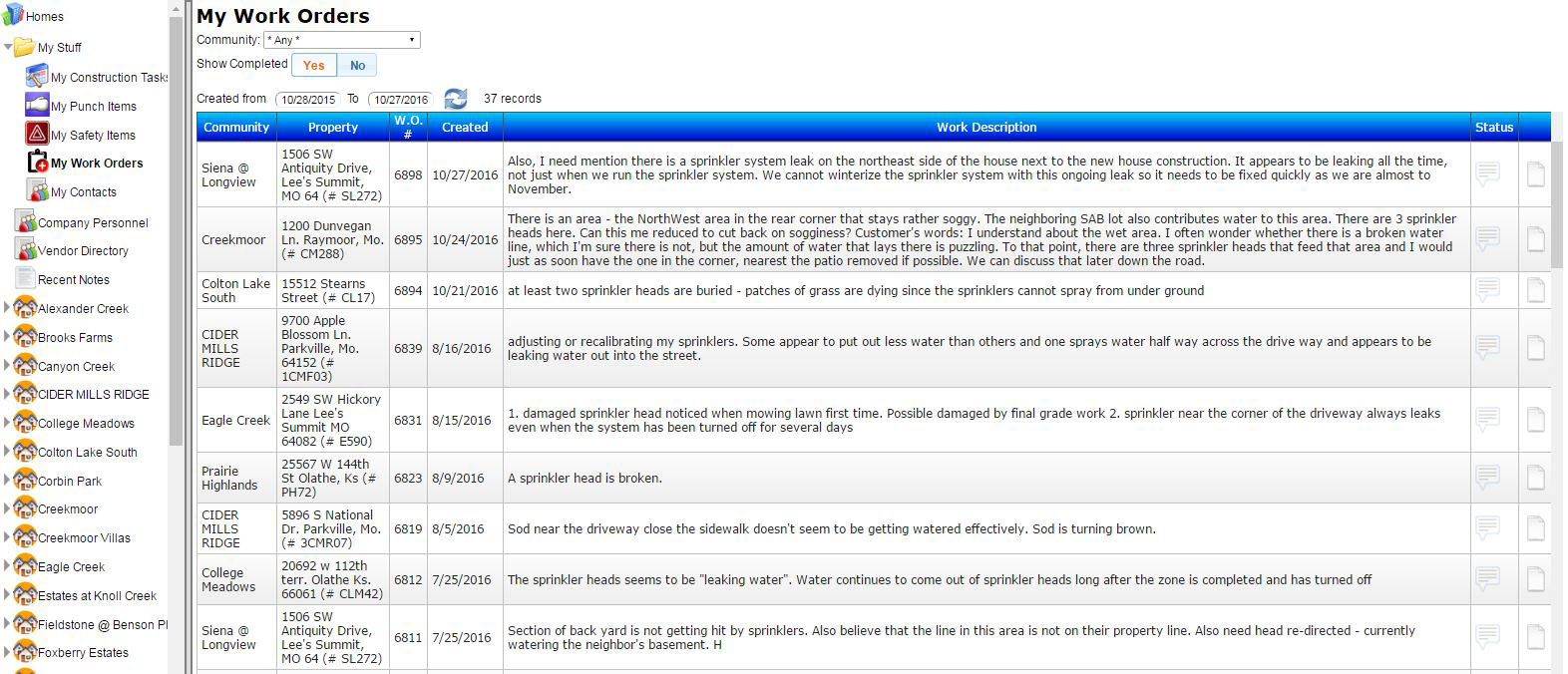 screenshot of WarrantyWatcher