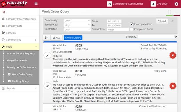 screenshot of WarrantyWatcher