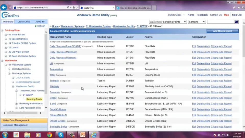screenshot of WaterTrax