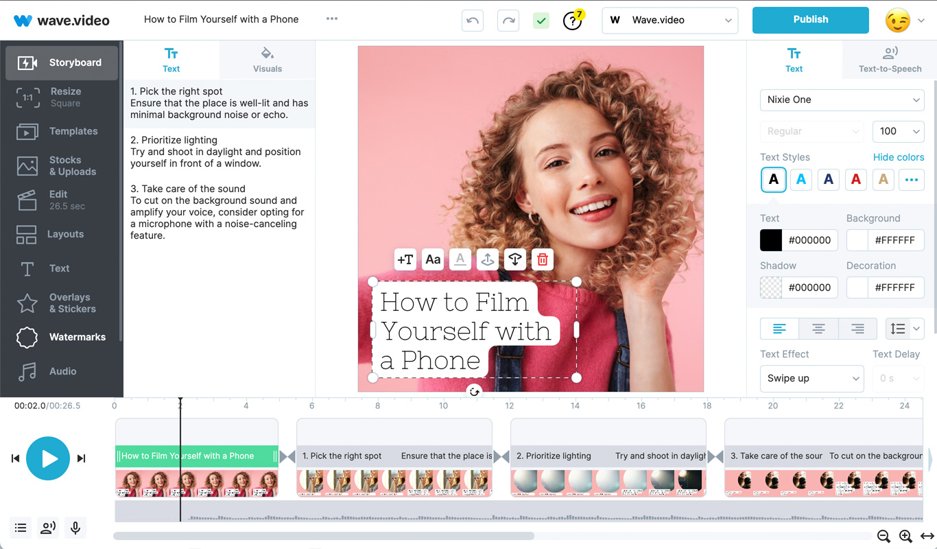 screenshot of Wave.video