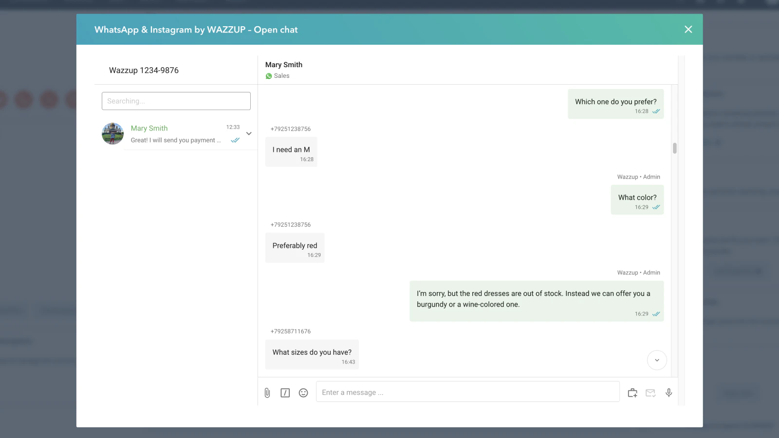 screenshot of Wazzup