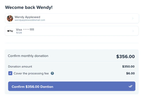 screenshot of WeGive